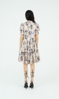 SIXDO Floral Mini Silk Dress